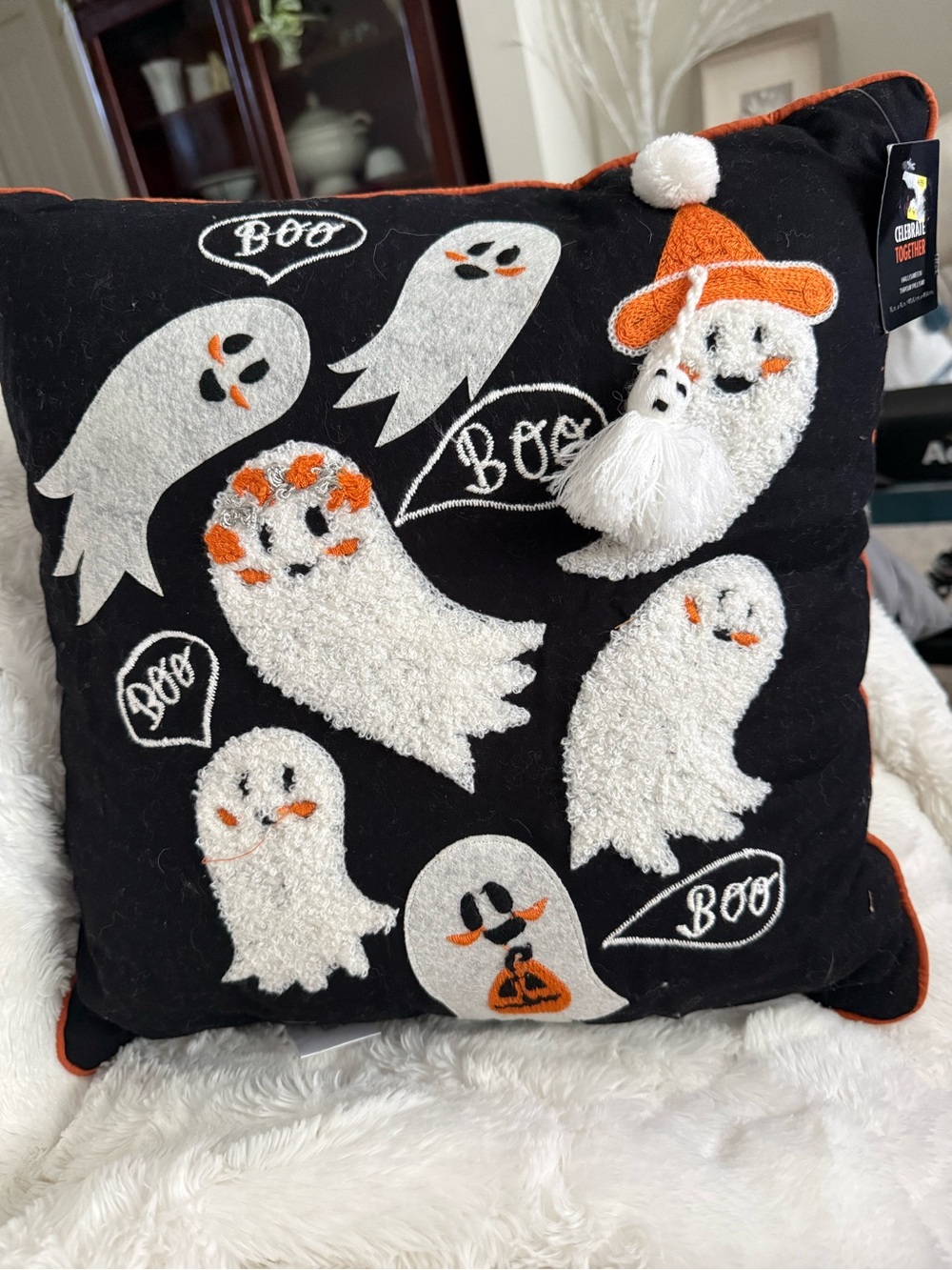 Halloween Ghost Decorative Throw Pillow- BOO & many different ghosts